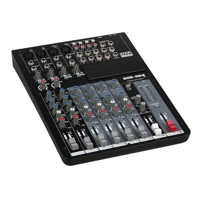DAP GIG-104C ANALOG MIXER - MENGPANEEL 10-KANAALS 2X MONO 4X STEREO +48V
