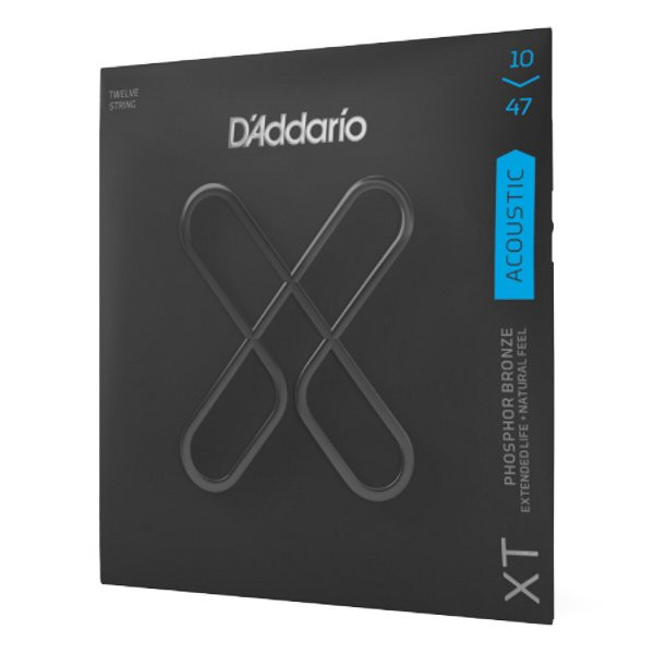 D'ADDARIO XTAPB1047-12 ACOUSTIC EXTRA LIGHT 12-STRING - SNAREN 010-047 PHOSPHOR BRONZE COATED