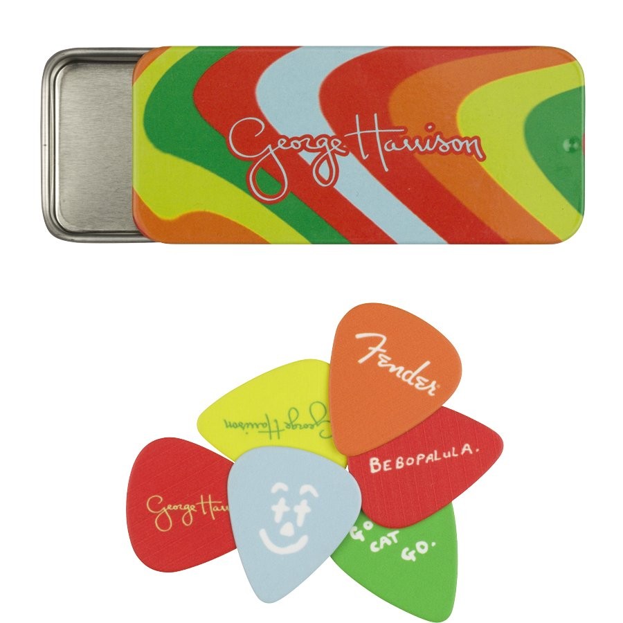 FENDER GEORGE HARRISON ROCKY PICK TIN - PLECTRUM DOOSJE MET 6 STUKS