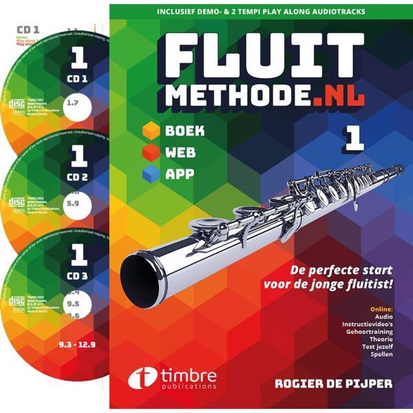 PIJPER, ROGIER DE - FLUITMETHODE.NL DEEL 1 + 3 CD'S