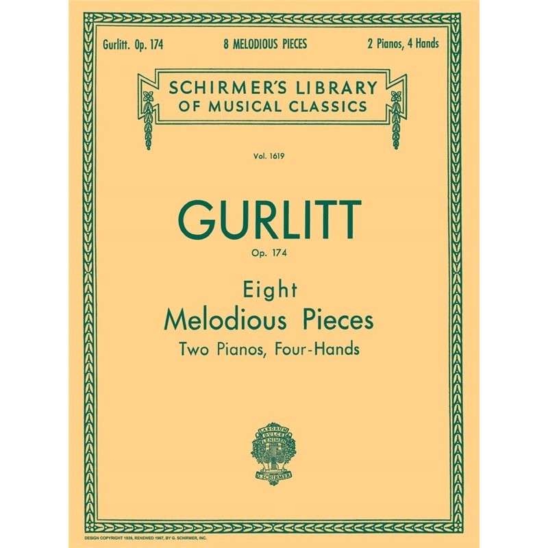 GURLITT - 8 MELODIOUS PIECES OP. 174 -2 PIANO'S 4 HANDEN- - bladmuziek