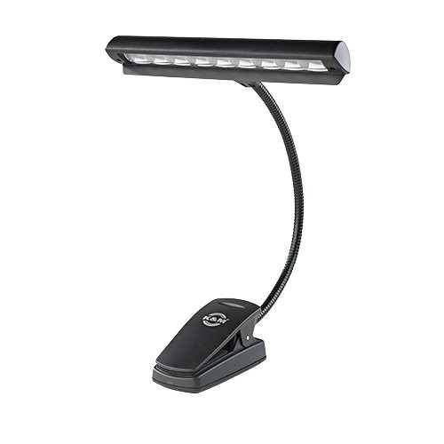 KONIG & MEYER 12249-000-55 - LESSENAARLAMP ORKEST 9 LED + BATTERIJEN & ADAPTER