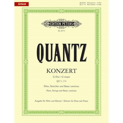 QUANTZ, JOHANN JOACHIM + PIANO - FLUTE CONCERTO IN G MAJOR QV5:174