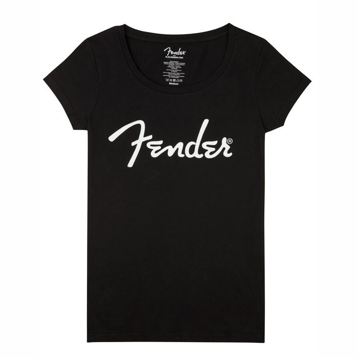 FENDER LADY TEE 9193020503 LARGE - T-SHIRT ZWART SPAGHETTI LOGO L