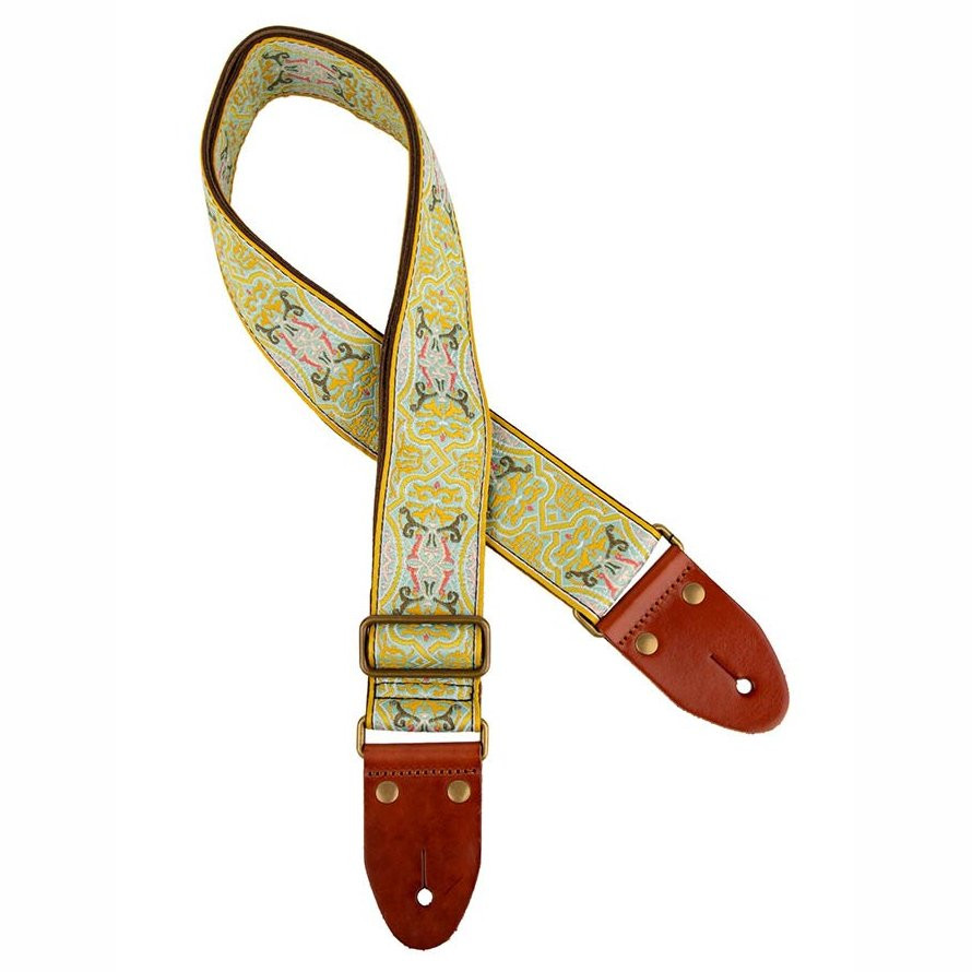 GAUCHO GST-1280-3 AUTHENTIC DELUXE SERIES - GITAARRIEM 2" JACQUARD GEWEVEN BRONZEN GESP SUEDE