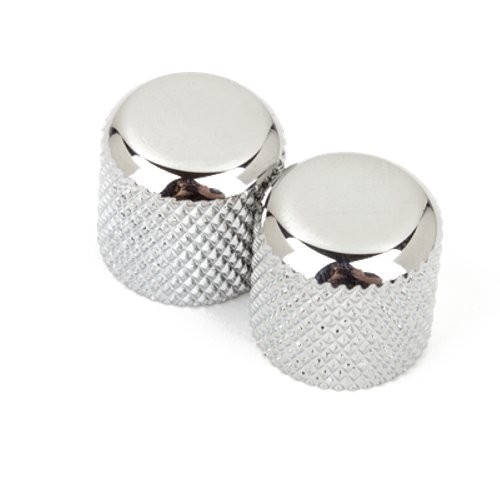 FENDER DOME KNOBS ORIGINAL VINTAGE CHROME 2-PACK CTS SHAFT - KNOP TELECASTER/PRECISION BASS BOL SCHROEFMODEL
