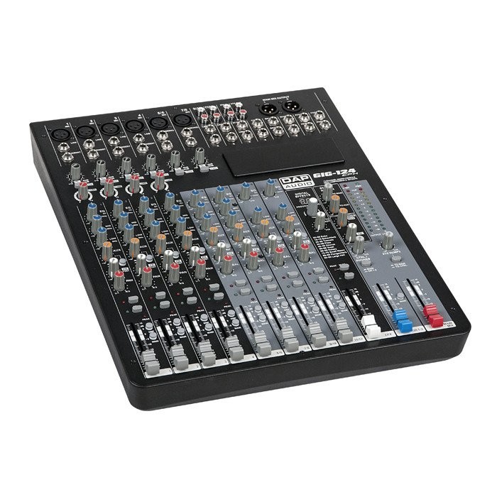 DAP GIG-124CFX ANALOG MIXER - MENGPANEEL 12 KANAALS 6XLR + AUX EFX +48V
