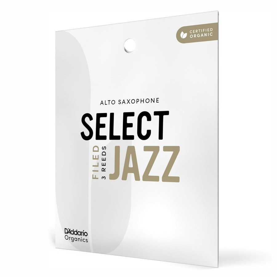 D'ADDARIO ORGANIC SELECT JAZZ FILED 3-PACK - RIET ALTSAX 2 MEDIUM
