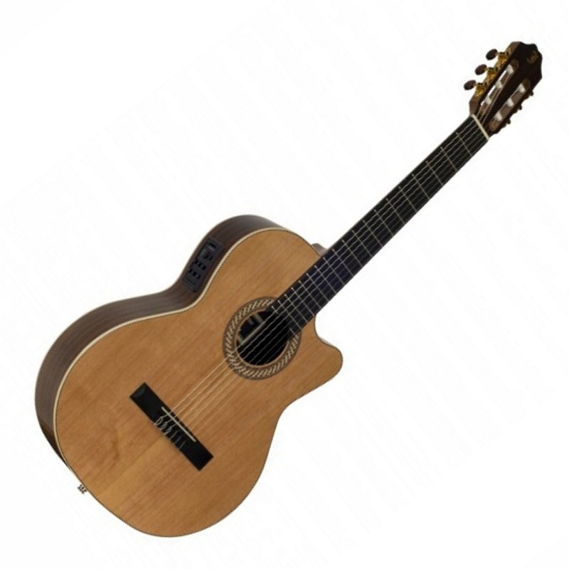 JUAN SALVADOR 6CE SOLID CEDAR TOP - GITAAR KLASSIEK MASSIEF BOVENBLAD + EQ CA