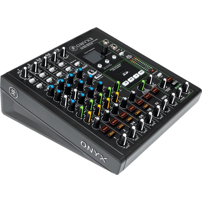 MACKIE ONYX8 - MENGPANEEL 8 KANALEN 4X XLR 2X JACK STEREO + USB SD