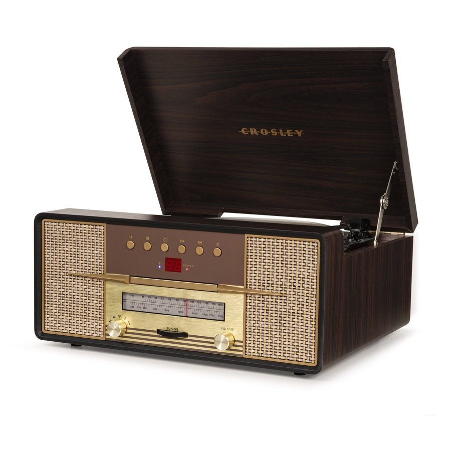 CROSLEY RHAPSODY - MAHOGANY - STEREOSET PLATEN & CD SPELER RADIO BLUETOOTH