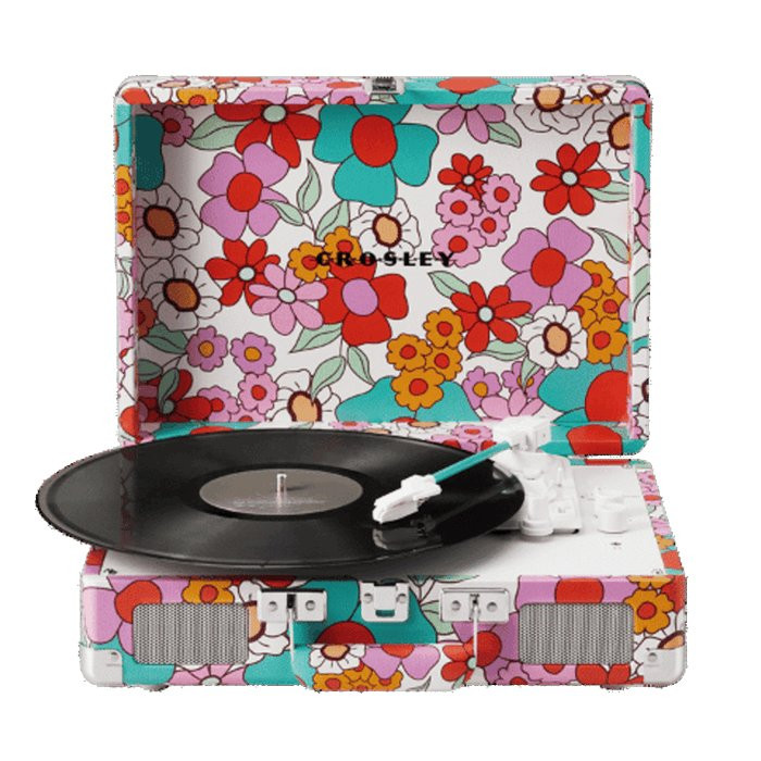 CROSLEY CRUISER PLUS - GROOVY FLOWERS - PLATENSPELER KOFFERMODEL BLUETOOTH IN & OUT