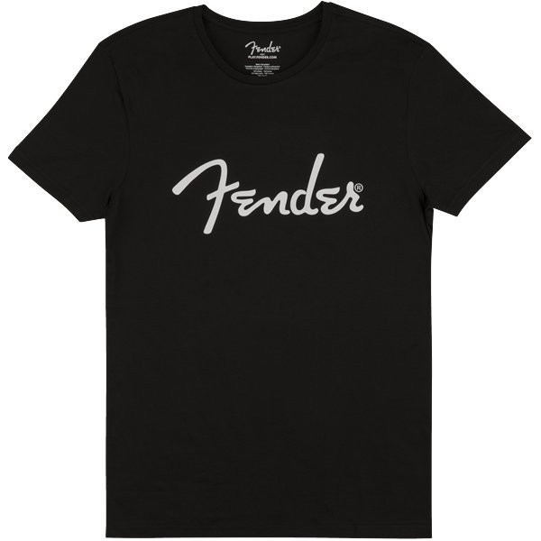 FENDER TEE 9193010502 BLACK MEDIUM - T-SHIRT ZWART SPAGHETTI LOGO M