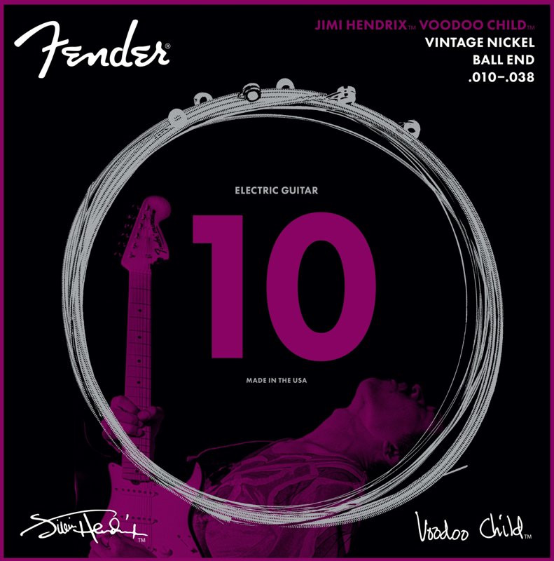 FENDER HENDRIX VOODOO CHILD BALL END NKL 10-38 - SNAREN ELEKTRISCH 010-038 NICKEL