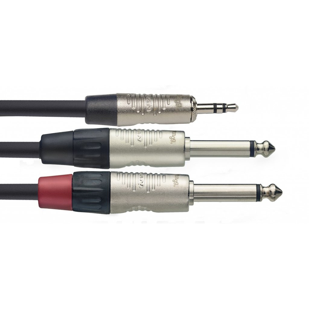 STAGG NYC2/MPS2PR DELUXE REAN - KABEL AUDIO JACK 3.5 STEREO - 2X JACK 6.3 2.0 METER