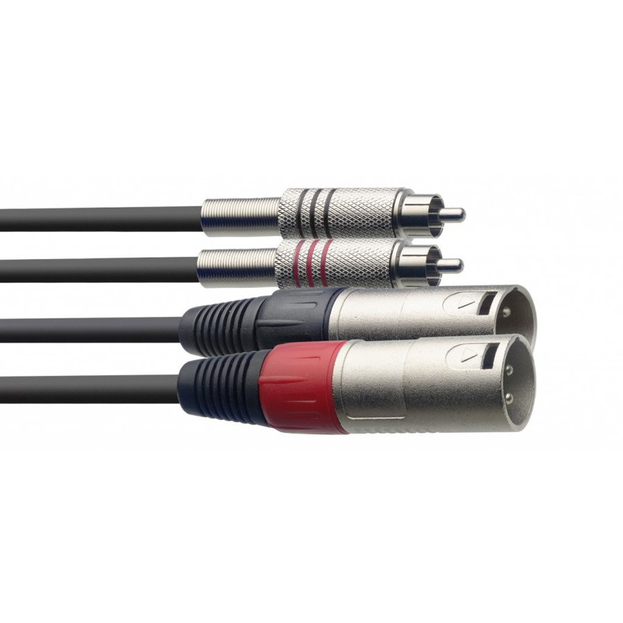 STAGG STC1.5CMXM - KABEL 2X RCA M - 2X XLR M 1.5MTR
