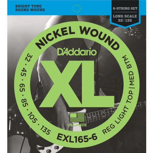 D'ADDARIO EXL165-6 6-STRING - SNAREN BAS 032-135 NICKELWOUND