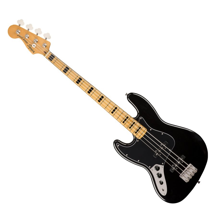 SQUIER JAZZ BASS '70S CLASSIC VIBE LH MN BLK LINKSHANDIG - BASGITAAR BLACK MAPLE NECK