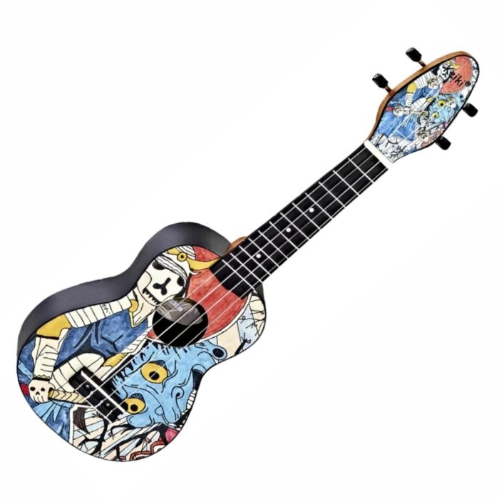 ORTEGA KEIKI K2-SR SAMURAI DESIGNER SERIES - UKELELE SOPRAAN + ACCESSOIRES ABS BACK