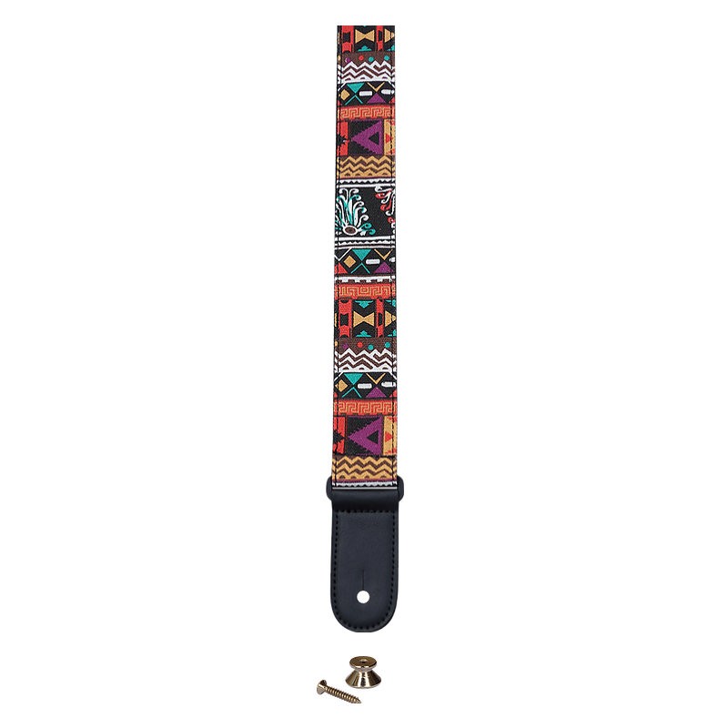 CLX STRAP KLEURMOTIEF 5 - GITAARBAND + EINDKNOP & VETER