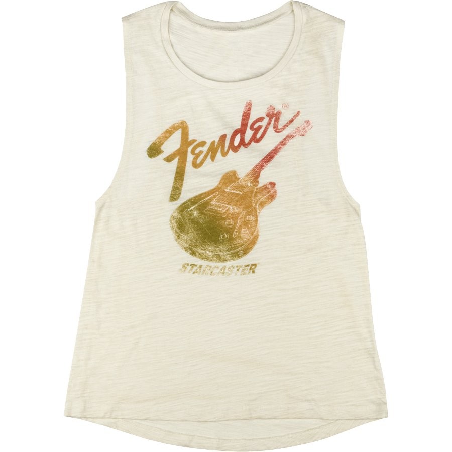 FENDER TEE LADIES 919-0121-406 NATURAL MEDIUM - T-SHIRT STARCASTER WOMEN'S TANK SLEEVELESS M