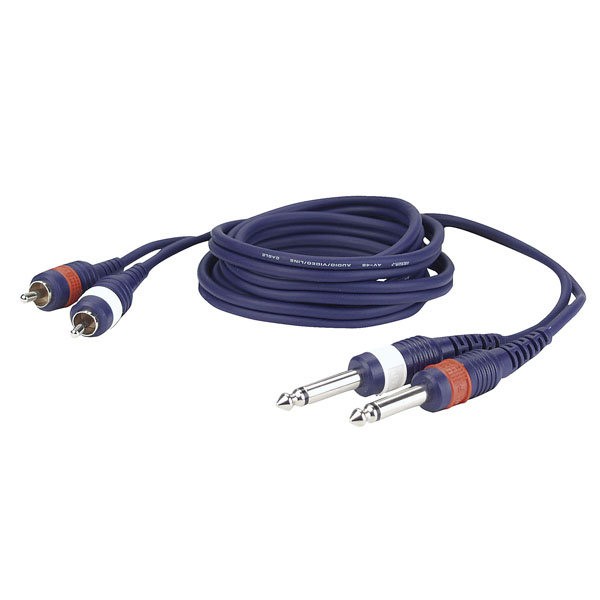 DAP FL233 - KABEL 2X RCA - 2X JACK 6.3 3MTR