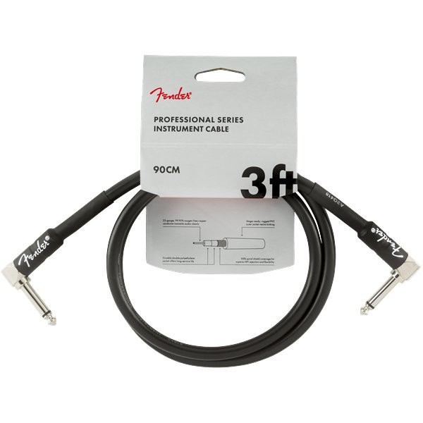 FENDER PROFESSIONAL SERIES 0990820058 - KABEL JACK 6.3 2X HAAKS 90CM ZWART