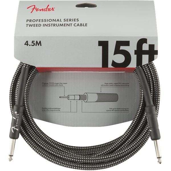 FENDER PROFESSIONAL SERIES 0990820065 - KABEL JACK 6.3 4.5 METER GREY TWEED