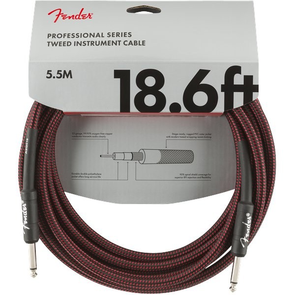 FENDER PROFESSIONAL SERIES 0990820067 - KABEL JACK 6.3 5.5 METER RED TWEED