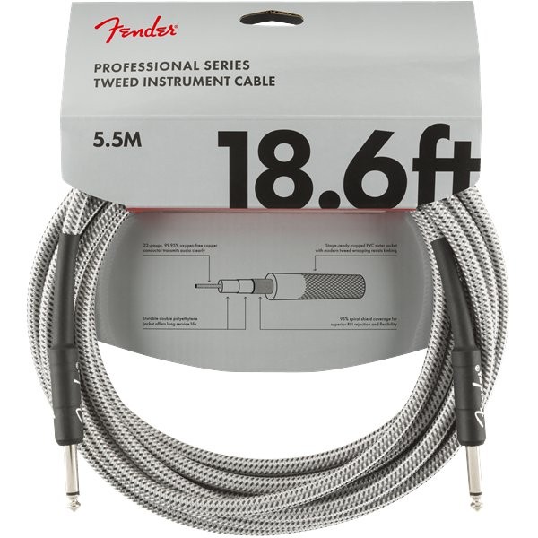 FENDER PROFESSIONAL SERIES 0990820069 - KABEL JACK 6.3 5.5 MTR WHITE TWEED