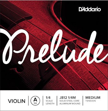 D'ADDARIO PRELUDE J812-14M - SNAAR VIOOL 1/4 MODEL A2 ALUMINIUM