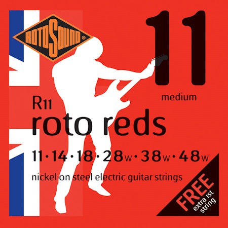 ROTOSOUND ROTO REDS 11 NICKEL WOUND - SNAREN ELEKTRISCH 011 - 048 + 011