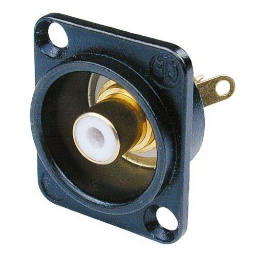 NEUTRIK NF2D-B-9 - PLUG TULP RCA CHASSISDEEL D FORMAAT WIT