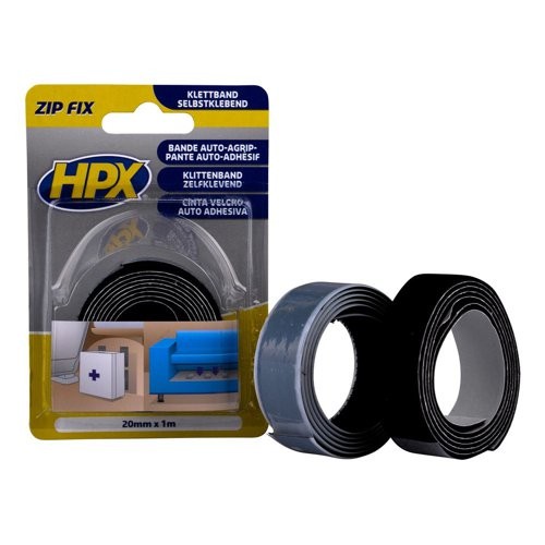 HPX ZF2001 ZIP FIX - KLITTENBAND 20MM X 1MTR ZWART