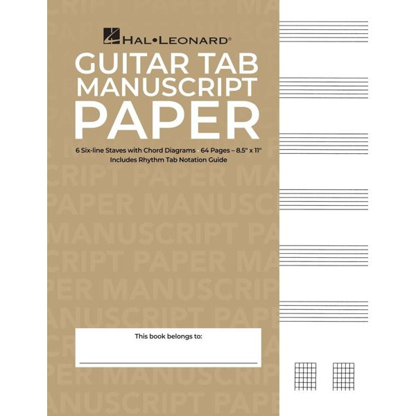 HAL LEONARD GUITAR TAB MANUSCRIPT PAPER - MUZIEKPAPIER TABLATUUR + AKKOORD