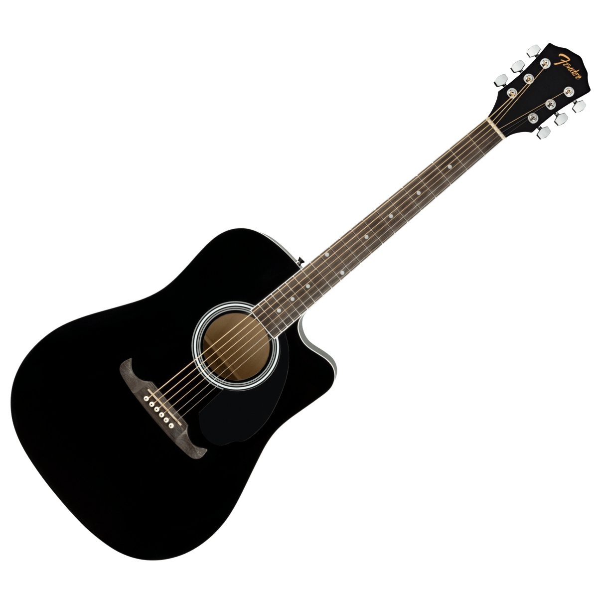 FENDER FA-125CE BLACK - GITAAR WESTERN DREADNOUGHT + EQ CA ZWART