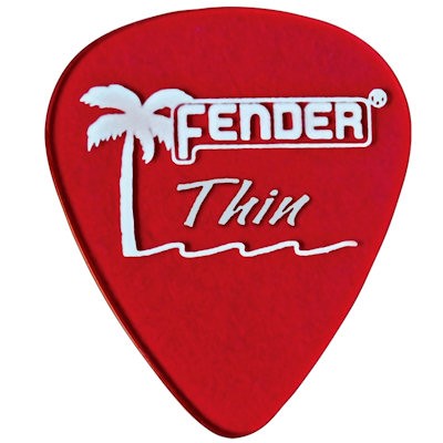 FENDER CALIFORNIA CLEARS PICKS 12-PACK - PLECTRUM THIN CANDY APPLE RED