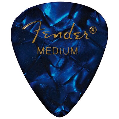FENDER 351 PREMIUM CELLULOID PICKPACK 12 - PLECTRUM MEDIUM BLUE MOTO