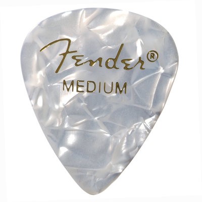 FENDER 351 PREMIUM CELLULOID PICKPACK 12 - PLECTRUM MEDIUM WHITE MOTO