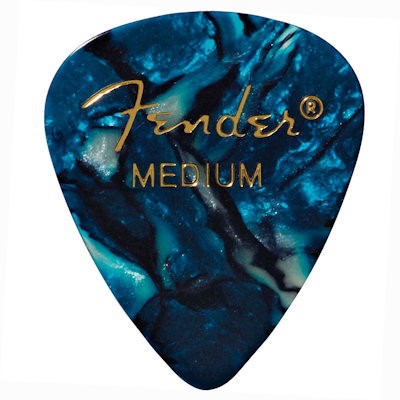 FENDER 351 PREMIUM CELLULOID PICKPACK 12 - PLECTRUM MEDIUM OCEAN TURQUESA