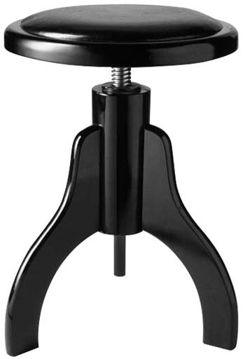 STAGG PS35 BK P S/BK - PIANOKRUK ZWART/ZWART SKAI 45-55CM