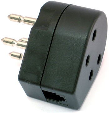 TEL-0055B ZWART - ADAPTER PLUG MODULAIR-PLUG TELEFOON