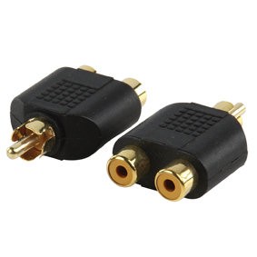 NEDIS CAGP24940BKG SUBWOOFER-ADAPTER - ADAPTER 1XRCA-2XRCA CONTRA VERGULD