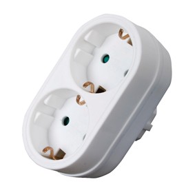 HQ EL-ADAPT060 - SCHUKO ADAPTER 1 PLUG 2 SOCKET