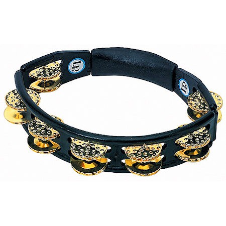 Latin Percussion LP174 zwarte Cyclops tamboerijn met bronzen schellen 