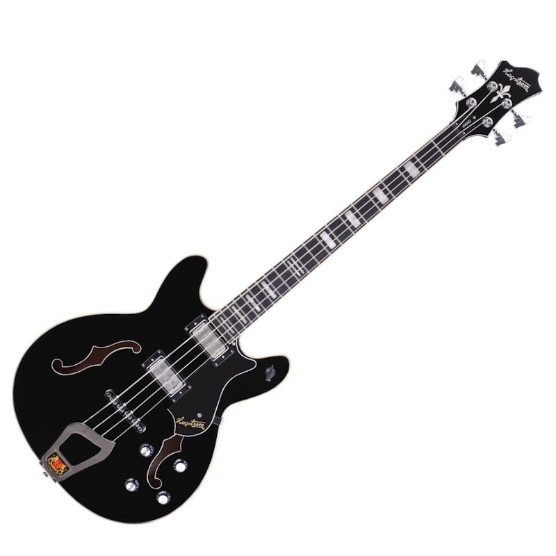 HAGSTROM VIKING VIKB09 - BASGITAAR 2XHB DYNARAIL BLACK GLOSS