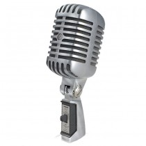 SHURE 55SH II ZIJDEMAT CHROOM ELVIS - MICROFOON VINTAGE STYLE CARDOID DYNAMISCH