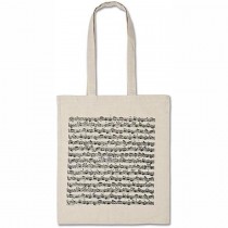 GESCHENK TOTE BAG SHEET MUSIC WHITE LONG HANDLE - DRAAGTAS WIT KATOEN NOTENBALK PRINT 38 X 40