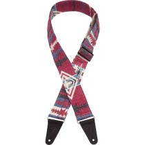 FENDER ZION STRAP RED AZTEC - GITAARRIEM 2" 5CM GEWEVEN KATOEN