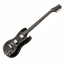 FRAMUS S370 XG SOLID BLACK HIGH POLISH D-SERIES - GITAAR ELEKTRISCH ZWART SG MODEL MAHONIE CHROOM